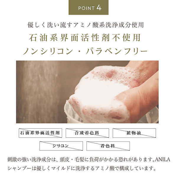 石油系界面活性剤不使用ノンシリコン・パラベンフリー